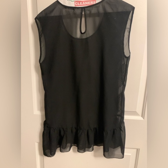 Women’s Large sleeveless sequined top with see thru material. Preloved - Picture 4 of 4